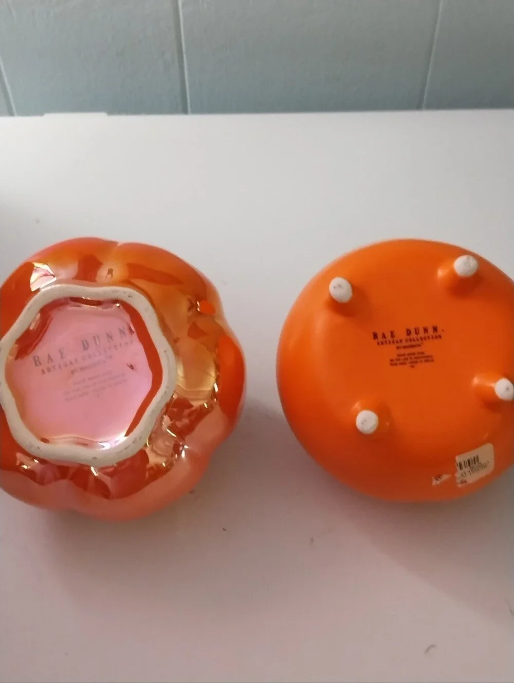 New Rae Dunn Halloween Pumpkin Caldron Canisters- Orange 